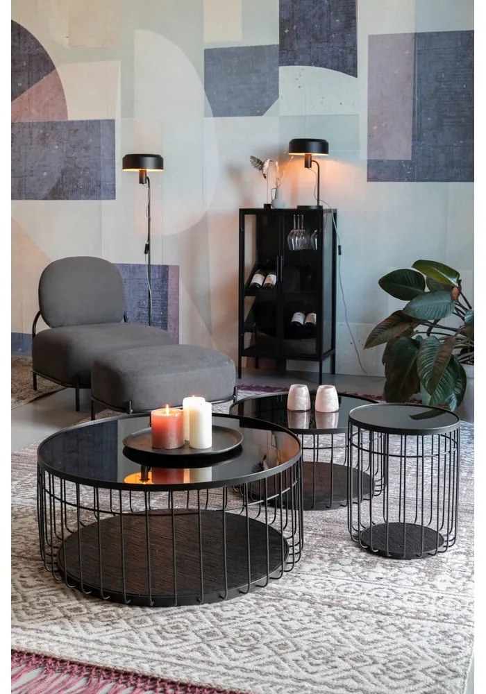 Fekete fenyőfa bortartó szekrény 10 palackhoz, 52x103 cm Rob - White Label