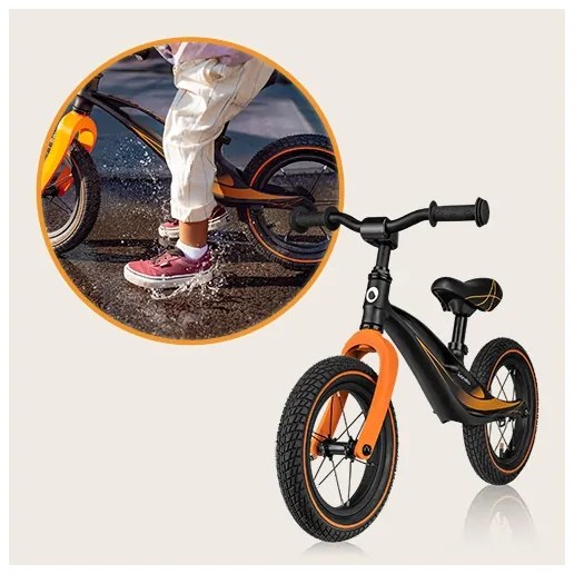 Lionelo - BART AIR futóbicikli, fekete/narancssárga