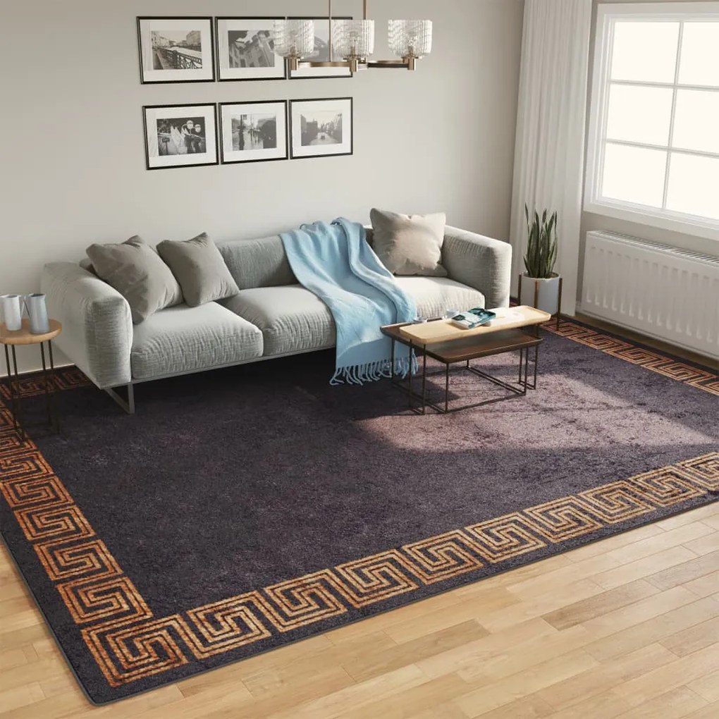 fekete-arany mosható csúszásgátló szőnyeg 400 x 300 cm