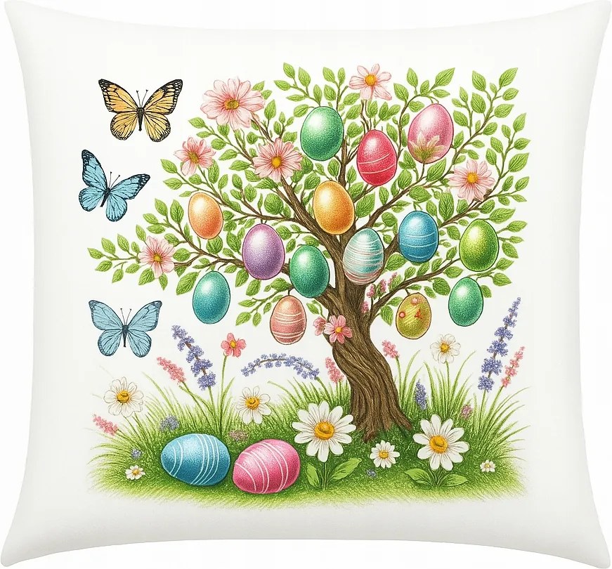 Húsvéti Párnahuzat 40x40 cm Dekoratív Színes Tavaszi