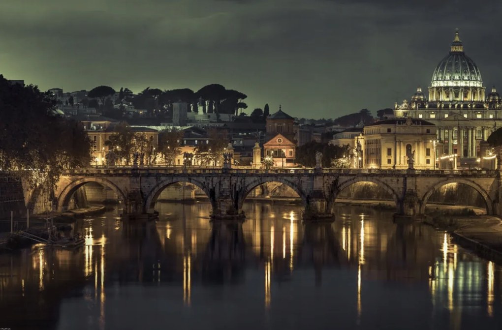Poszter 86,4x56,8cm Kilátás a Basilica di San Pietro-ra a Vatikánban 5, Assaf Fra