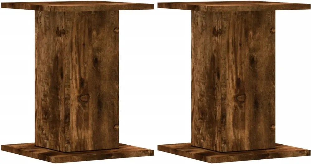 vidaXL 2 db füstös tölgy színű szerelt fa hangszóróállvány 30x30x40 cm