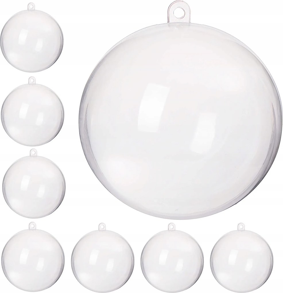 Gömb Akril Bomba Átlátszó Bomba 6cm Műanyag Decoupage 8db