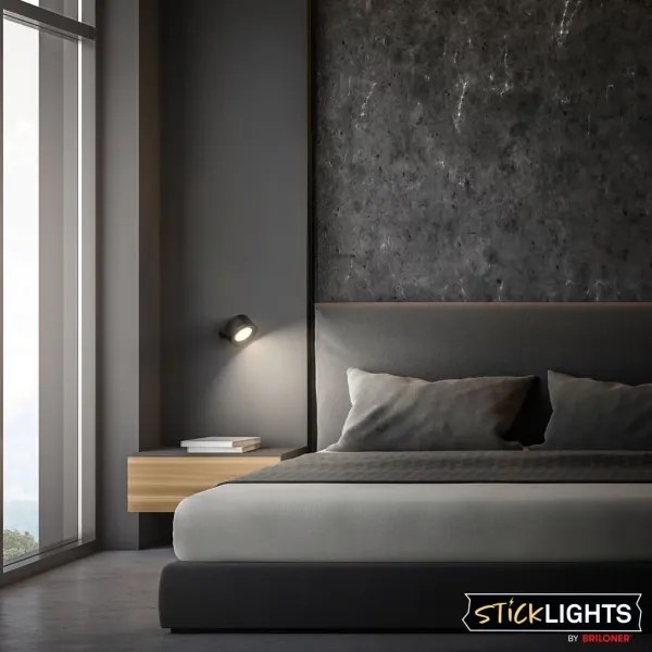 Briloner 3896015 - TARI LED újratölthető, fényerőszabályozható fali lámpa LED/1,6W/5V 1500 mAh fekete