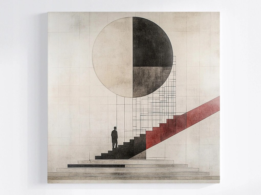 Vászonkép Canvas Absztrakt Bauhaus Lépcső Kör Geometria 80x80