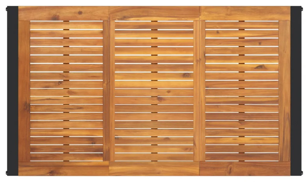 Kert étkező szett 5 pcs Fekete és Fa 140 x 80 x 75 cm