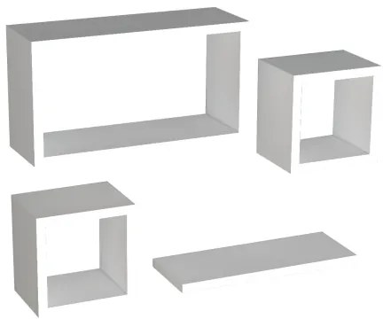 KÉSZLET 4x Fali polc BABI fehér