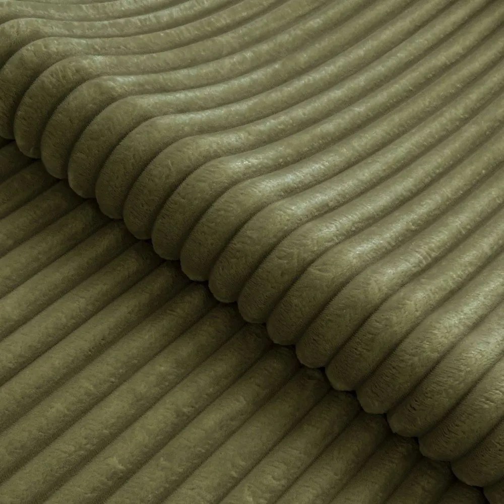 Zöld kordbársony sarokkanapé (bal oldali-L alakú) Marbeya – Ropez