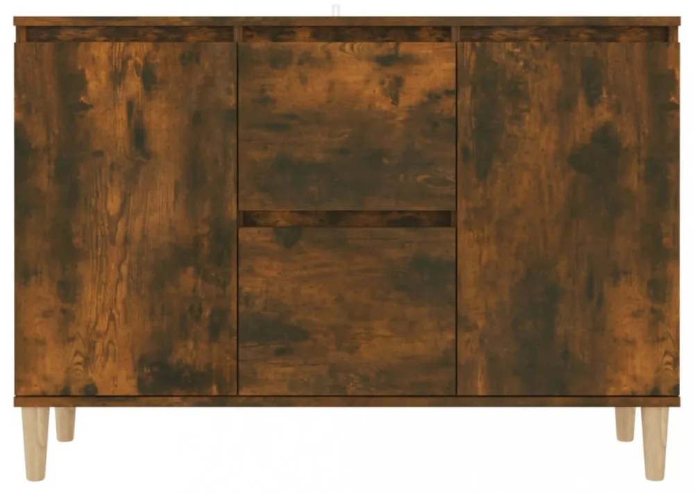 füstös tölgy színű szerelt fa tálalószekrény 101 x 35 x 70 cm