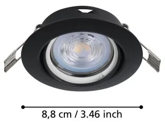 Eglo 901755 - KÉSZLET 3x LED Beépíthető lámpa FAVAZZINA 1xGU10/4W/230V fekete