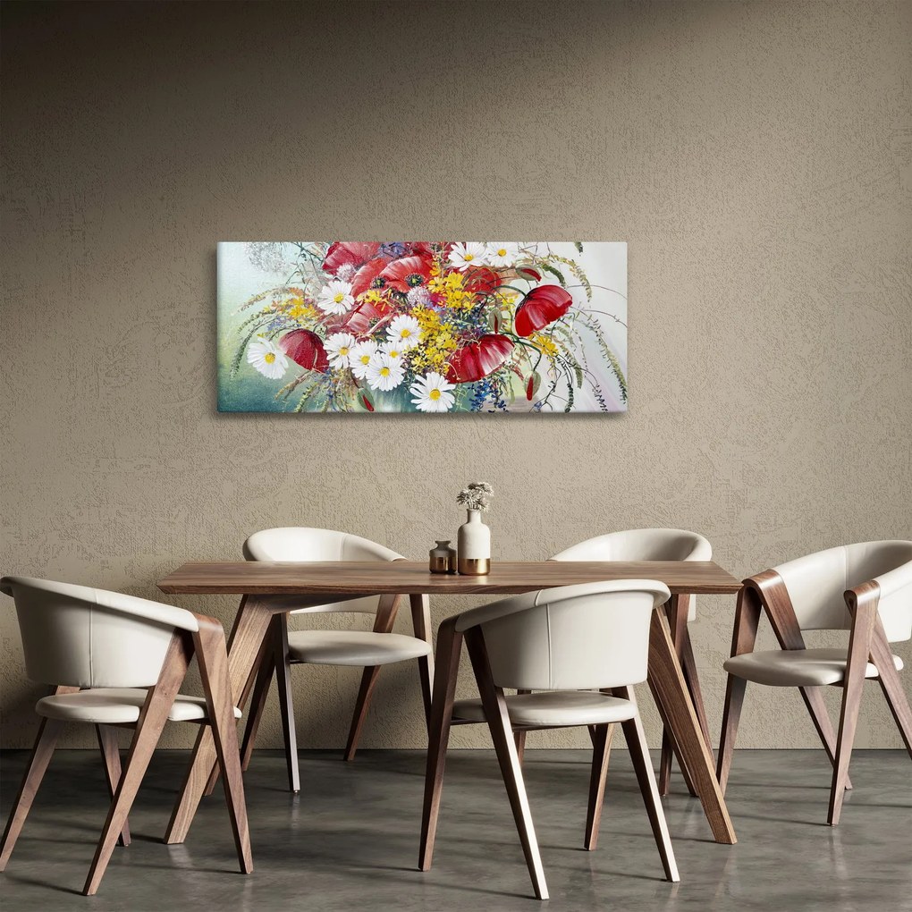 Egy váza képe vadvirágokkal (120x50 cm)