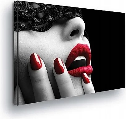 Vászonkép 60x40 Érzékiség szenvedély piros ajkak maszk rejtély elegancia