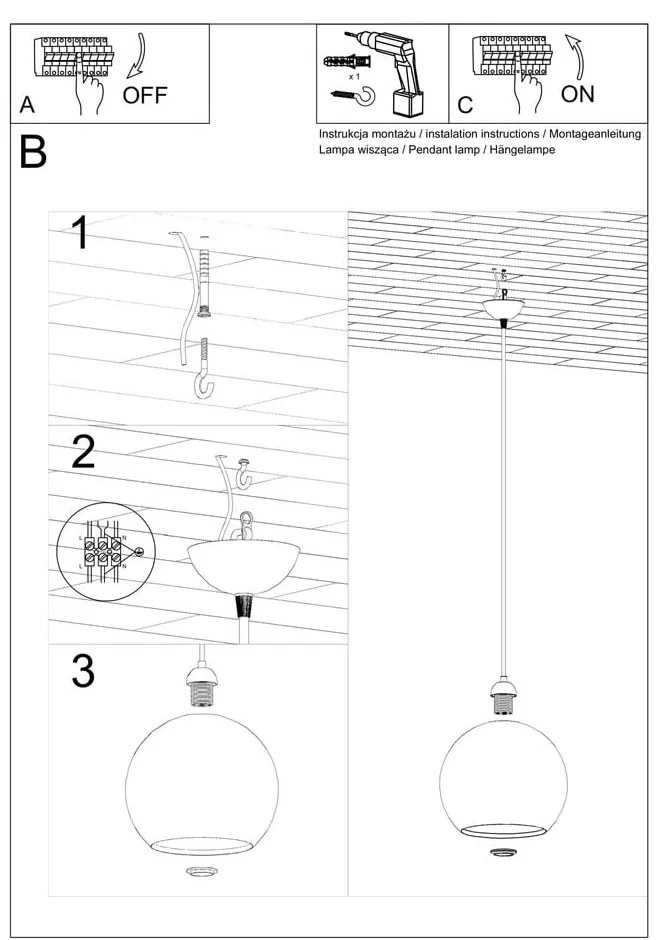 Bilbao sárga mennyezeti lámpa - Sollux