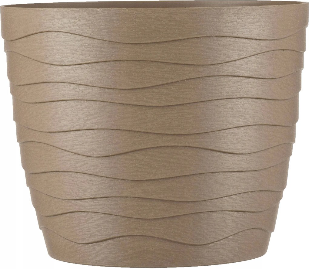 Virágtartó Fedő Műanyag Növényi Virágokhoz Bézs Kerek 11 cm