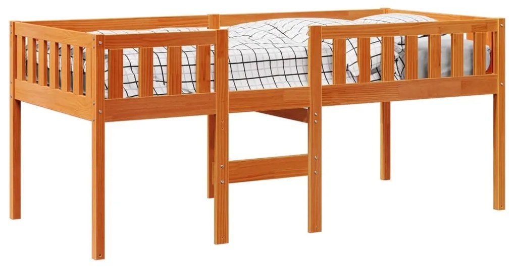 viaszbarna tömör fenyőfa gyerekágy matrac nélkül 80 x 200 cm