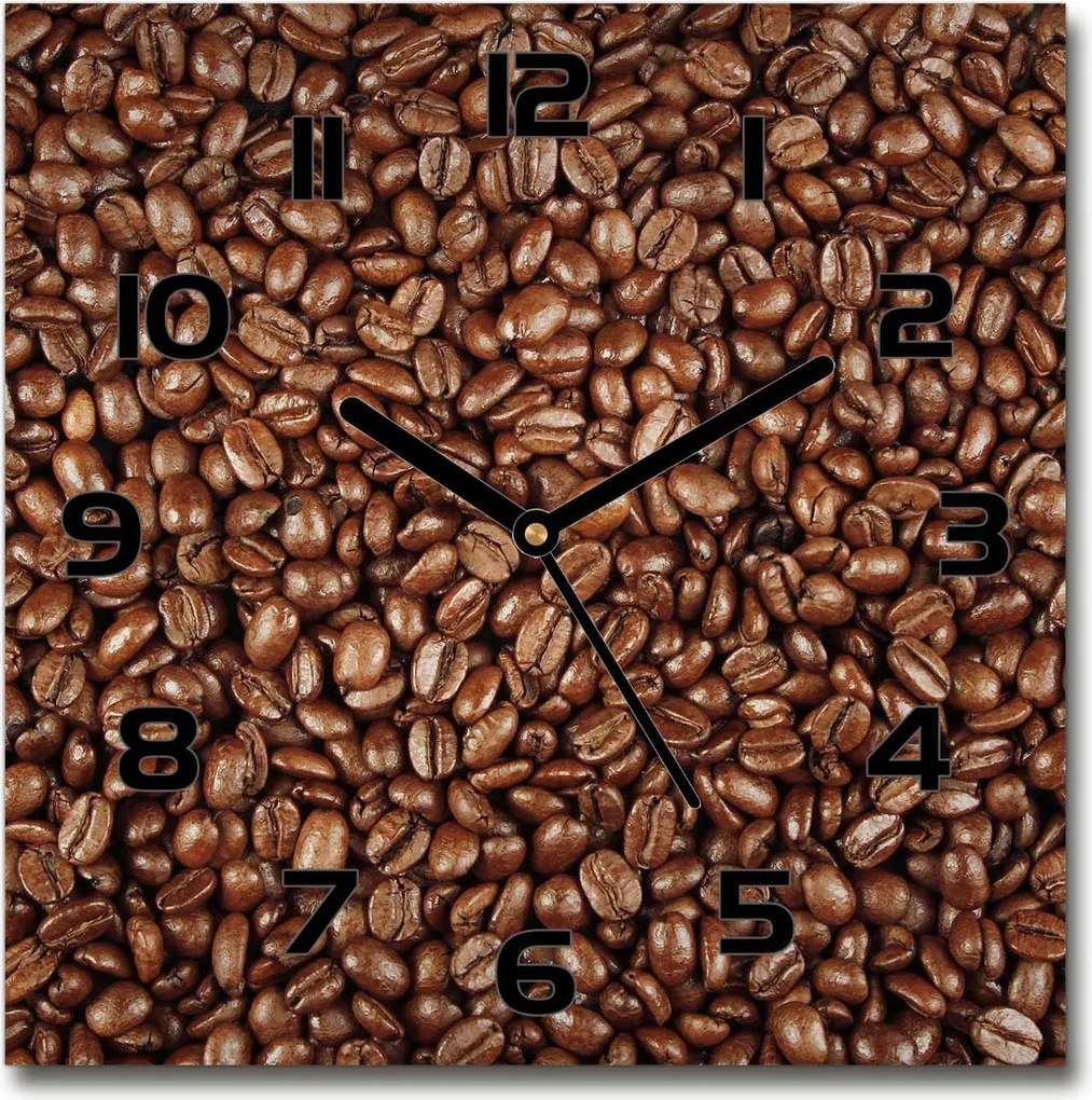 Modern lógó üveg óra Kávébab 30x30