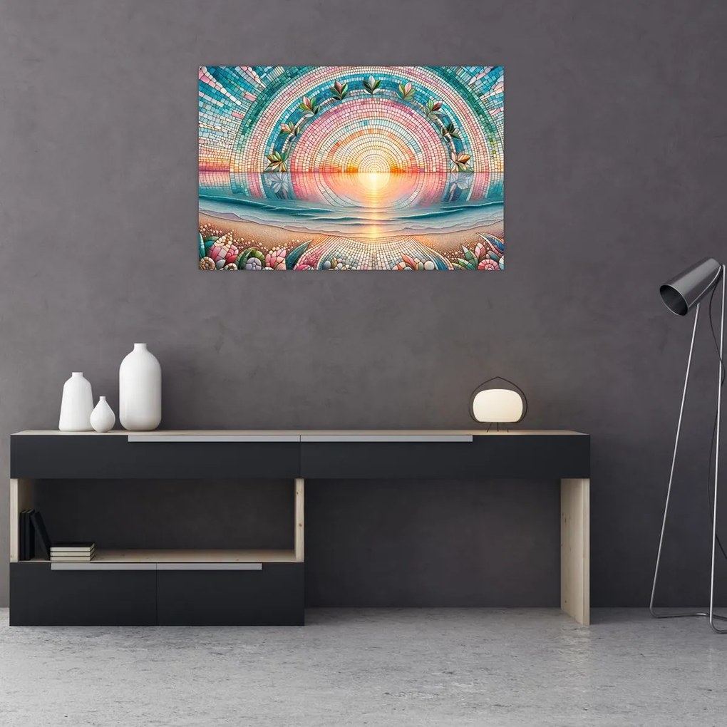 Kép – Naplemente mozaik (90x60 cm)
