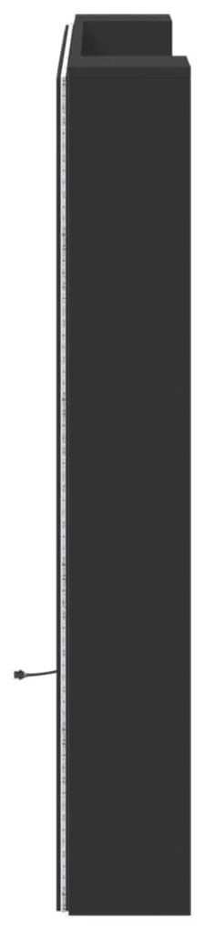 fekete áthidalószekrény LED-világítással 120 x 16,5 x 103,5 cm