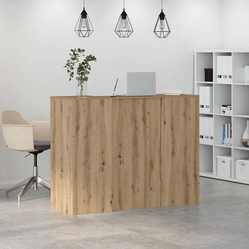 recepciós pult kézműves tölgy 135x50x103,5 cm szerelt fa