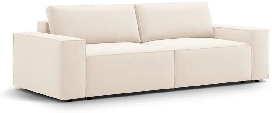 Bézs bársony kinyitható-tárolóhelyes kanapé 247 cm Jodie – Micadoni