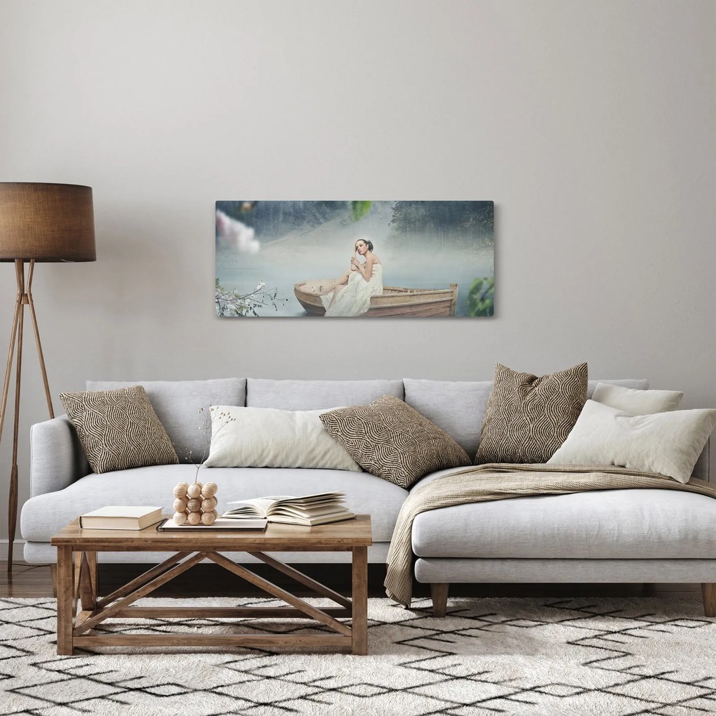 Kép - nő a hajón (120x50 cm)