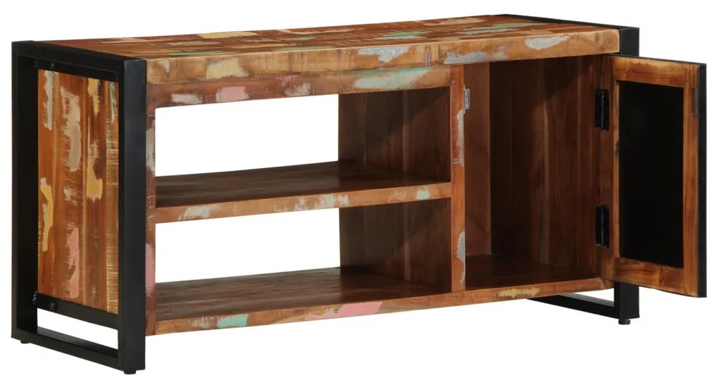 Cipőpad Többszínű 100x40x50 cm Tömör újrahasznosított fa