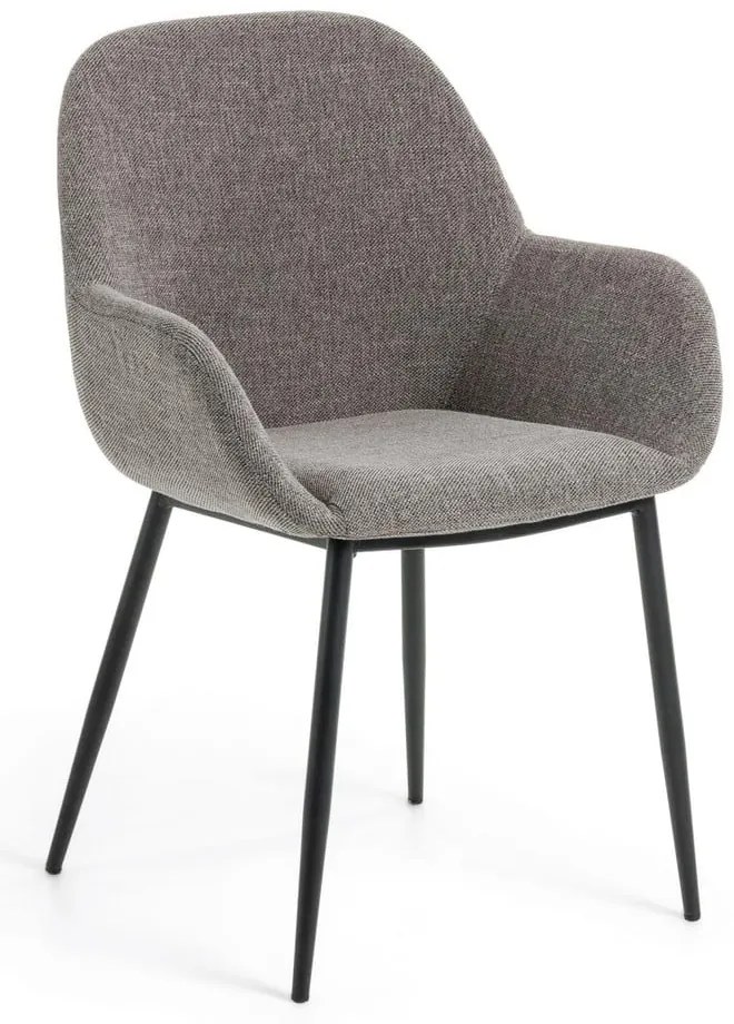 Szürke kárpitozott étkezőfotel Konna – Kave Home