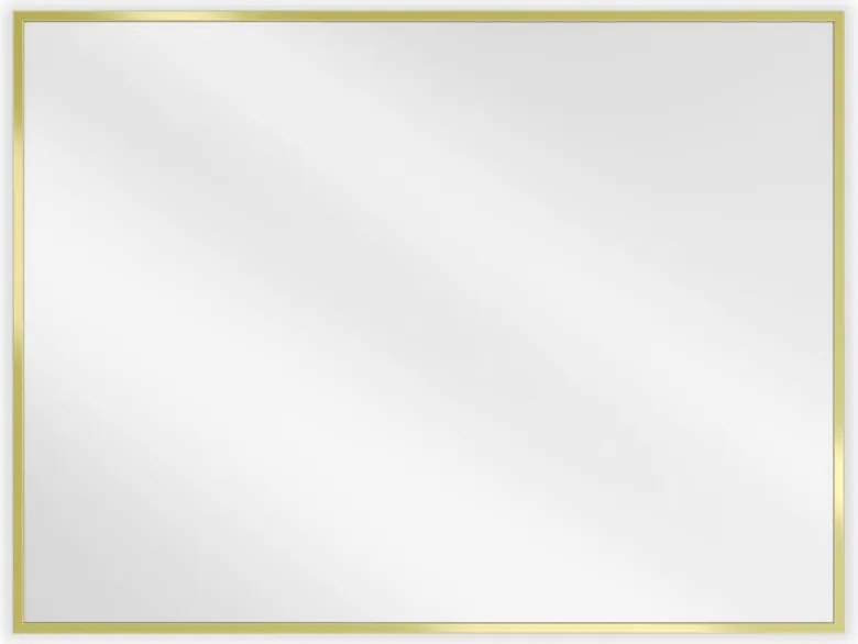 Mexen Loft téglalap alakú fürdőszobai tükör 80 x 60 cm, arany keret - 9852-080-060-000-50
