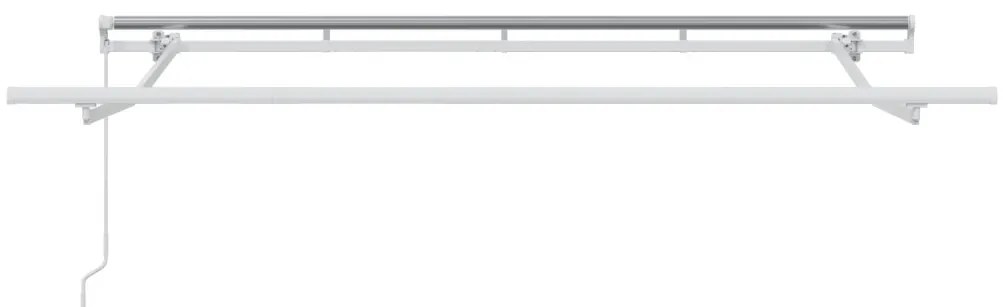 Kézi Behúzható Napernyő Piros és Fehér 350x200 cm