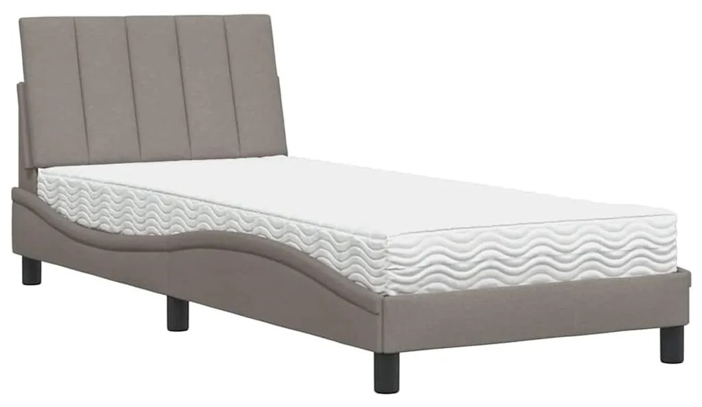 tópszínű szövet ágy matraccal 90x190 cm