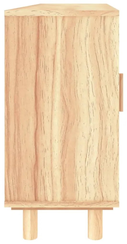 barna tömör fenyő/természetes rattan tálalószekrény 105x30x60cm