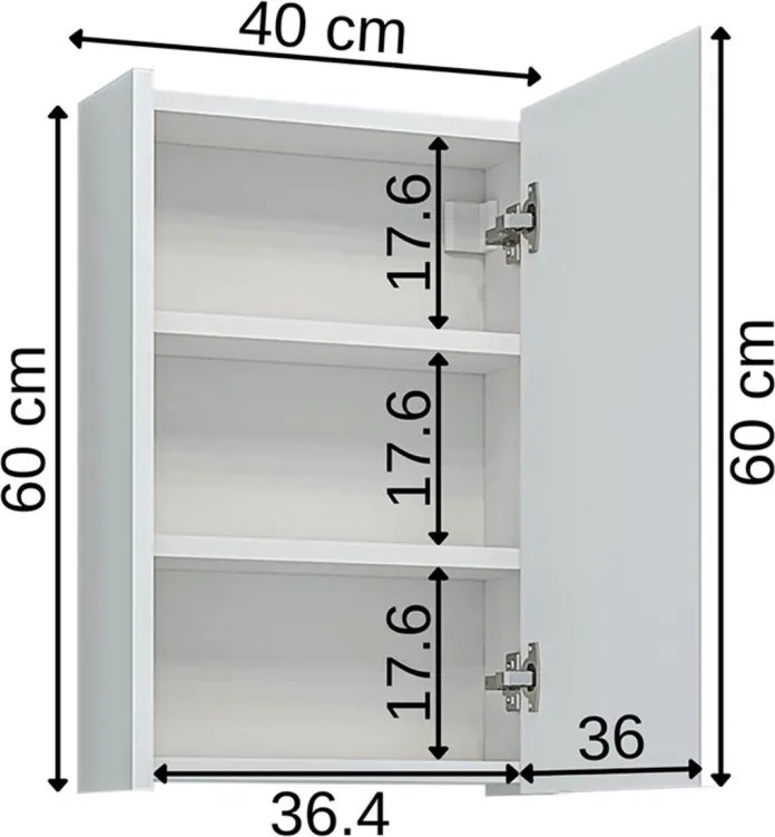 Fürdőszobaszekrény, 40 cm – TR283VLN1163