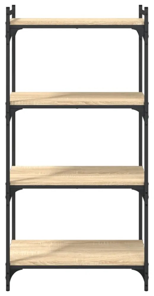 4 szintes sonoma tölgy szerelt fa könyvespolc 60 x 30 x 120 cm