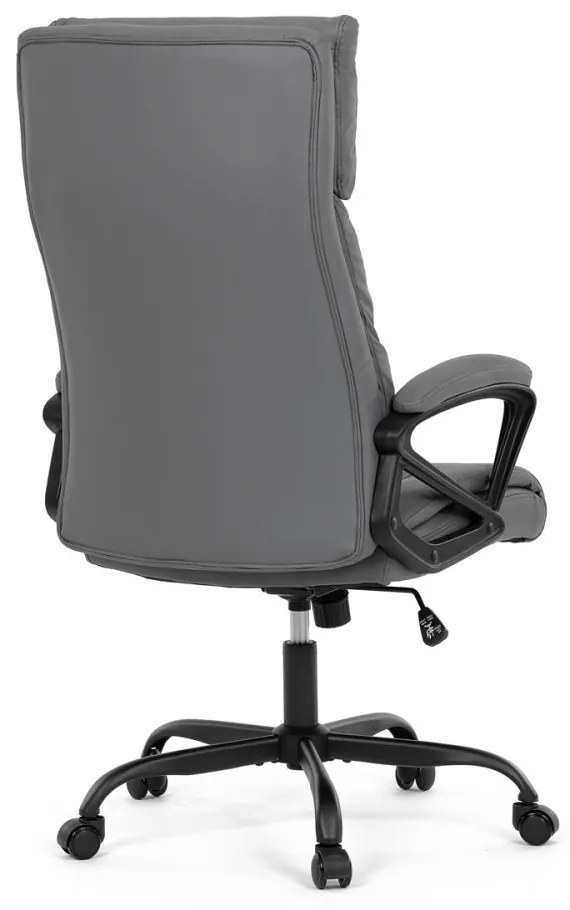 Scaun pivotant de birou confortabil în gri cu tapițerie din piele artificială. KA-Y346