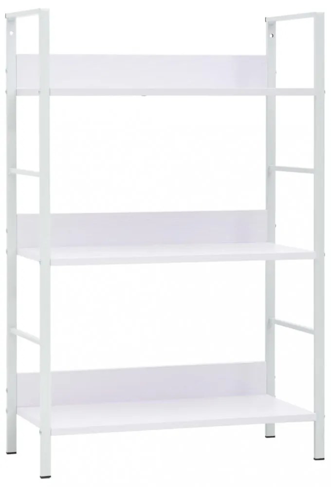 3 szintes fehér szerelt fa könyvespolc 60 x 27,6 x 90,5 cm