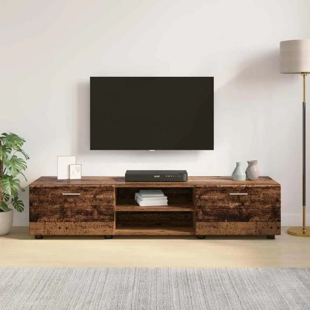 TV szekrény fiókkal polcokkal Régi fa 150 x 39 x 30 cm Faanyag