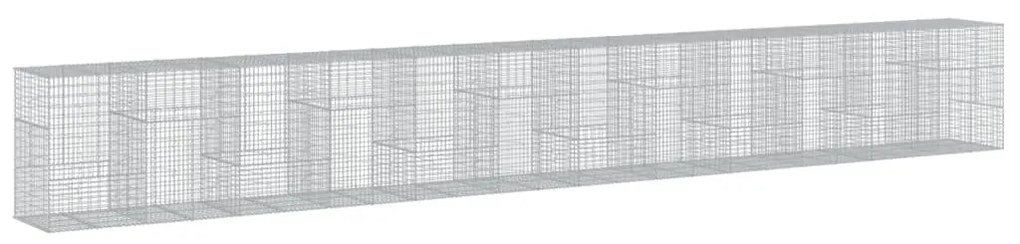 horganyzott vas gabion kosár fedéllel 1200 x 100 x 150 cm