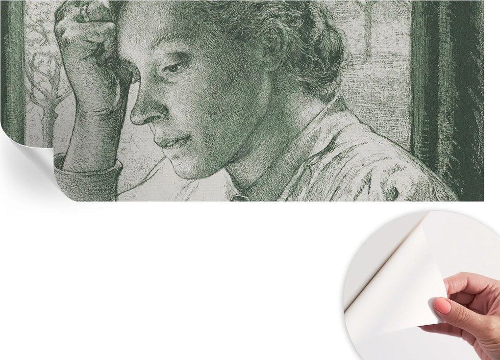 Matt öntapadós fotótapéta Falra Reflektív nő 250x104 cm