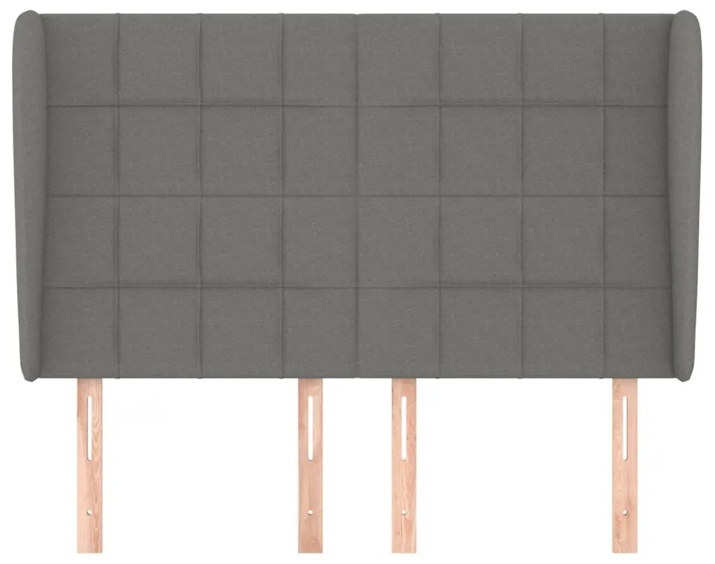 sötétszürke szövet fejtámla szárnyakkal 147 x 23 x 118/128 cm