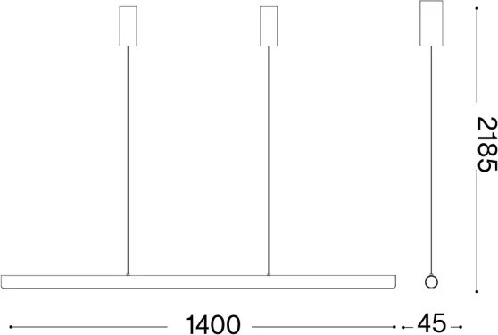 Ideal Lux - DORICA LED dimmelhető függőlámpa zsinóron LED/35W/230V CRI 90 140 cm fekete