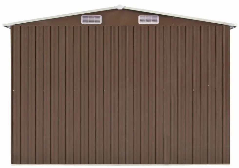 barna horganyzott acél kerti fészer 257 x 990 x 181 cm