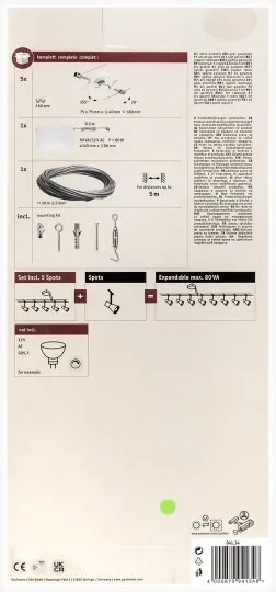 Paulmann 94134 - 5x GU5,3/10W MAC spotlámpa 230V fehér készlet