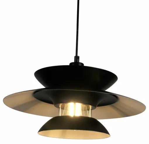 Csillár zsinóron BERIT 1xE27/20W/230V fekete