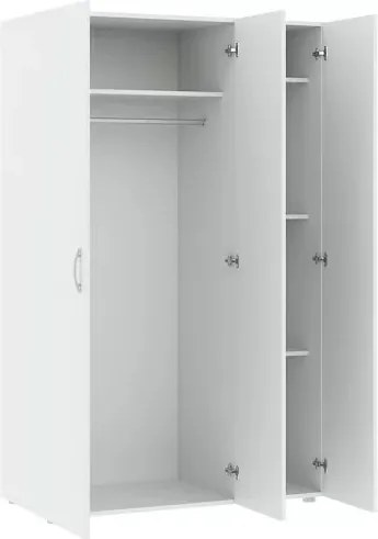 BASIC ruhásszekrény 110 cm, fehér, 3 ajtós – raktárról