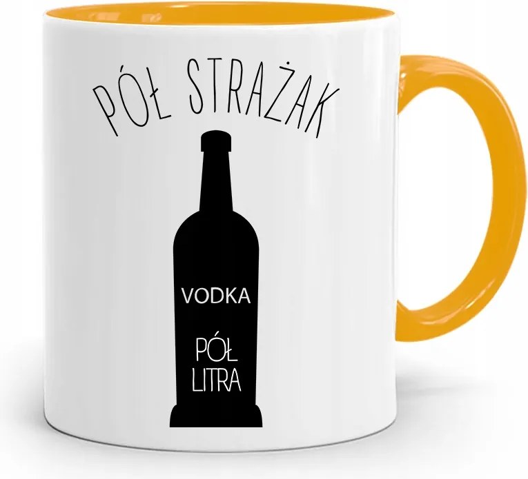 Sárga Bögre Tűzoltónak Fél Liter Nyomtatott Fotóval