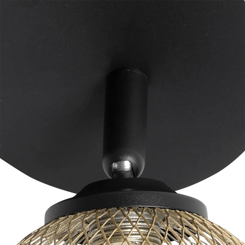 Spotlámpa fekete arannyal 2-lámpás - Athens Wire