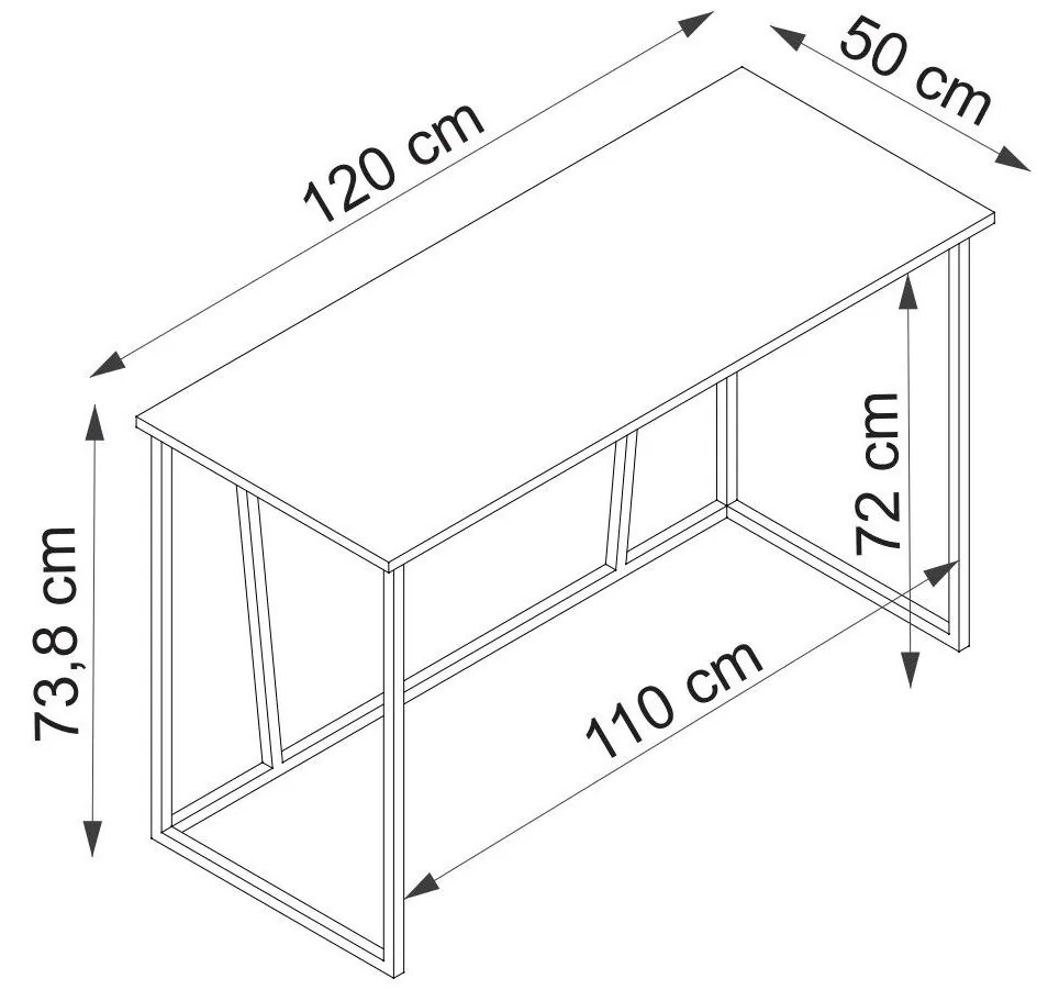 Íróasztal Nidupe 5 (zafír tölgy + fehér) . 1094958