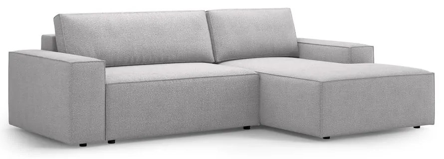 Világosszürke buklé kinyitható sarokkanapé (jobb oldali) Jodie – Micadoni Home