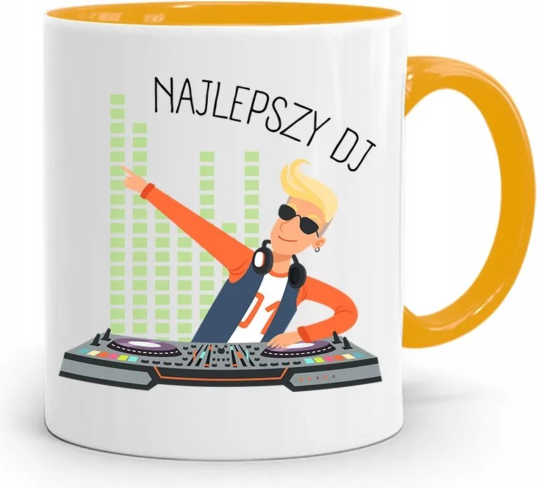 Dja Zene Bögre Sárga Legjobb Dj Ajándék fényképes nyomtatással