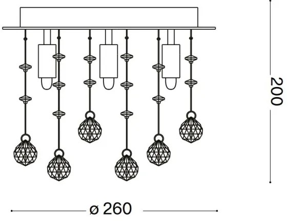Ideal Lux-LED Kristály mennyezeti lámpa MOONLIGHT 5xG9/3W/230V átm. 26 cm fényezett króm